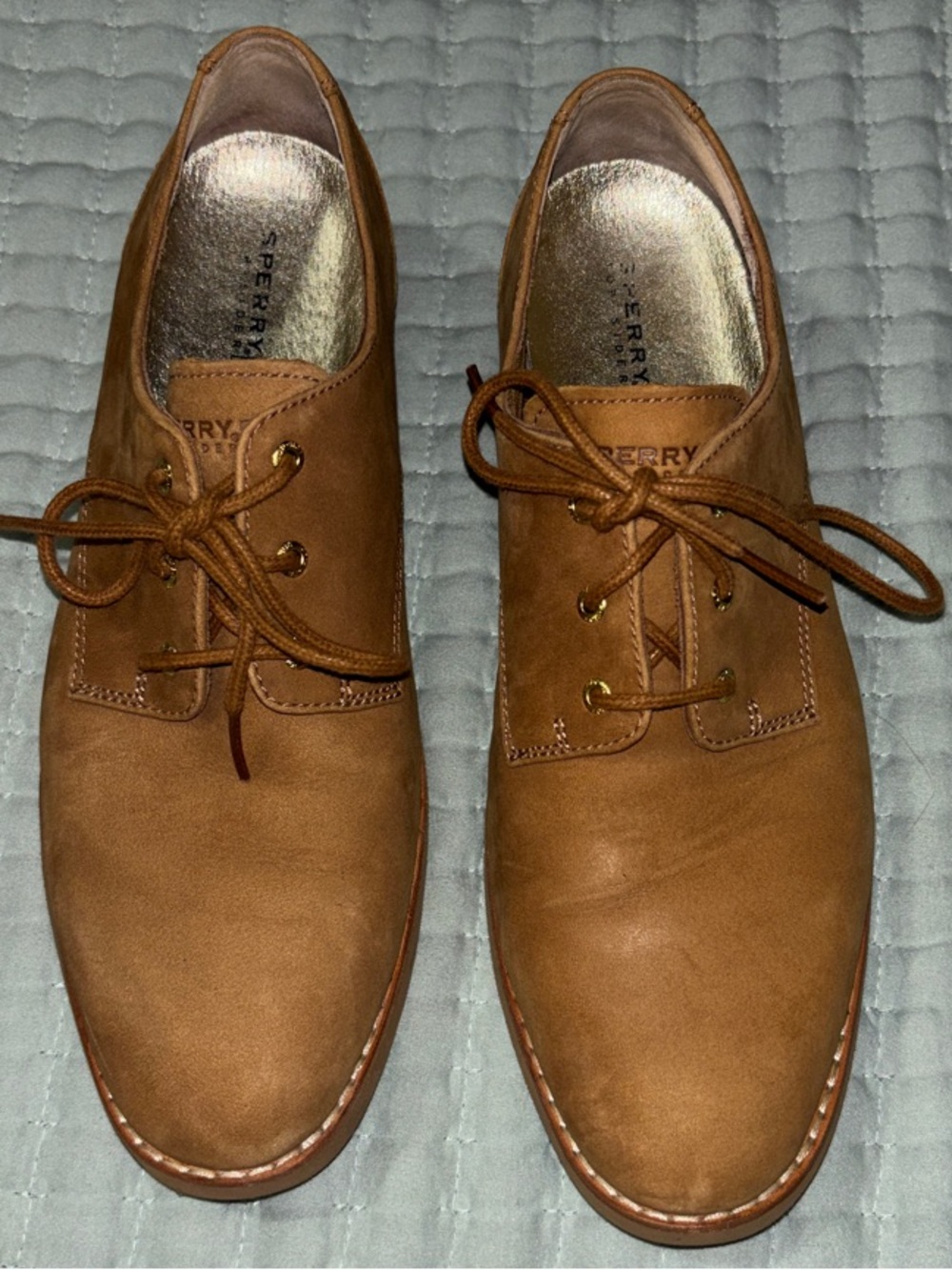 Sperry Women’s Tan Nubuck Leather Lace Up Oxford Shoes - 7.5 - Picture 2 of 7